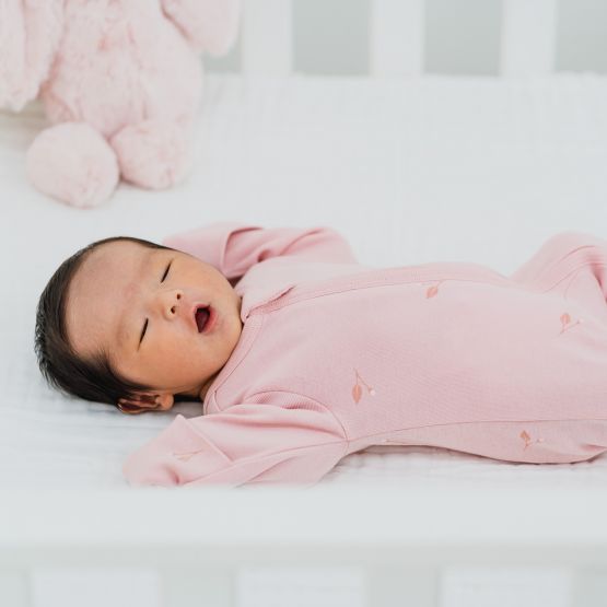 Baby Organic Zip Sleepsuit in Flower Bud Print