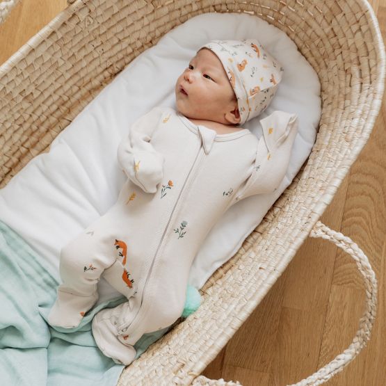 Baby Organic Zip Sleepsuit in Fox Print