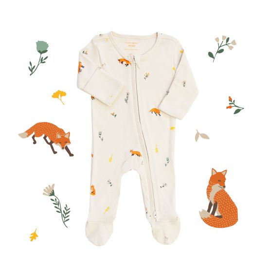 Baby Organic Zip Sleepsuit in Fox Print
