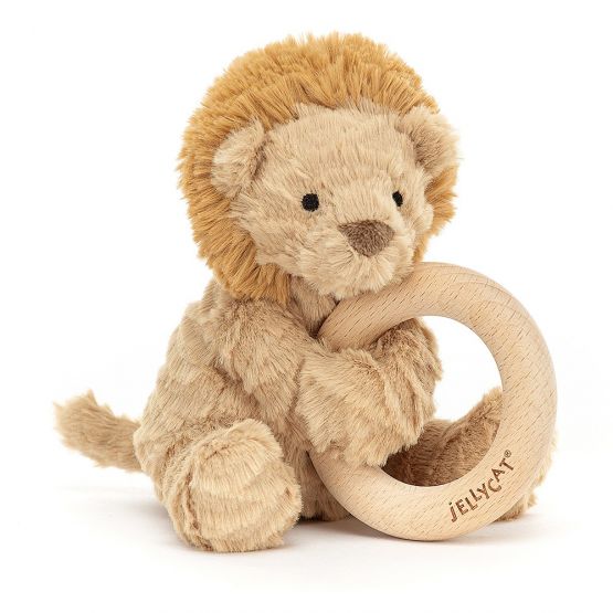 Fuddlewuddle Lion Wooden Ring Toy by Jellycat
