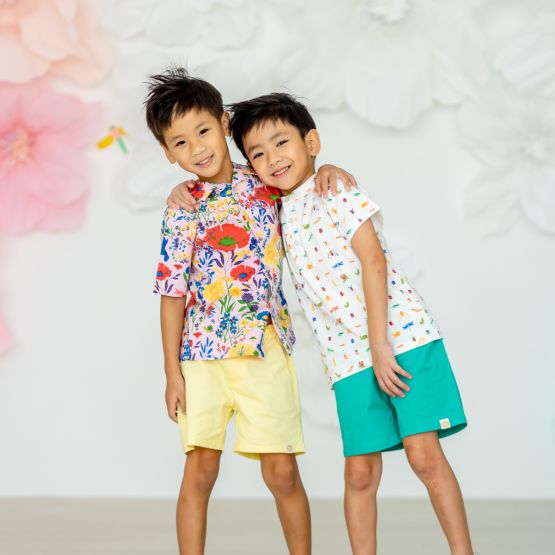 Bermuda Shorts with Adjustable Waistband - Pastel Yellow