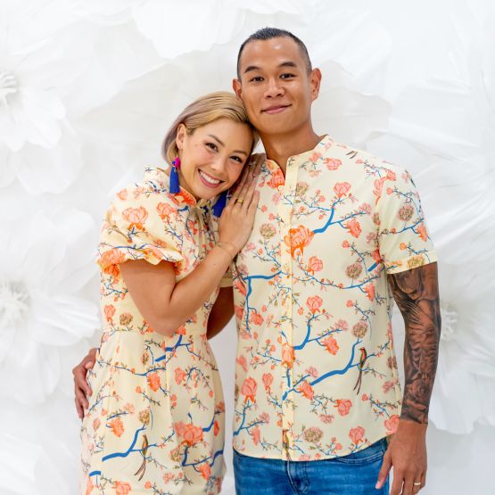 Garden Series - Men's Shirt in Yellow Peony - Classic Fit (Personalisable)