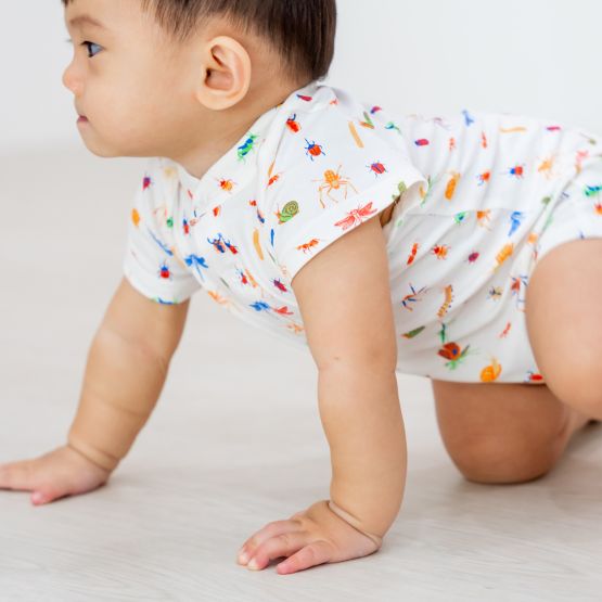 Garden Series - Baby Boy Jersey Romper in Garden Print (Personalisable)