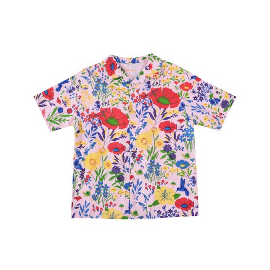 *New* Garden Series - Boys Camp Collar Shirt in Pink