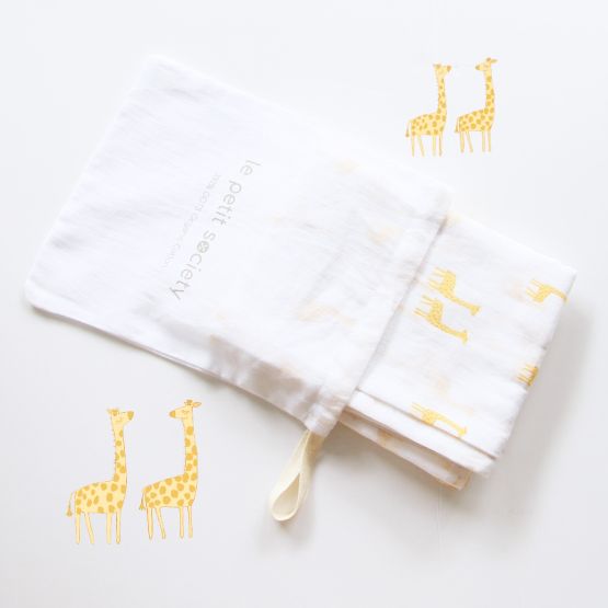 Baby Organic Swaddle - Giraffe (Personalisable)