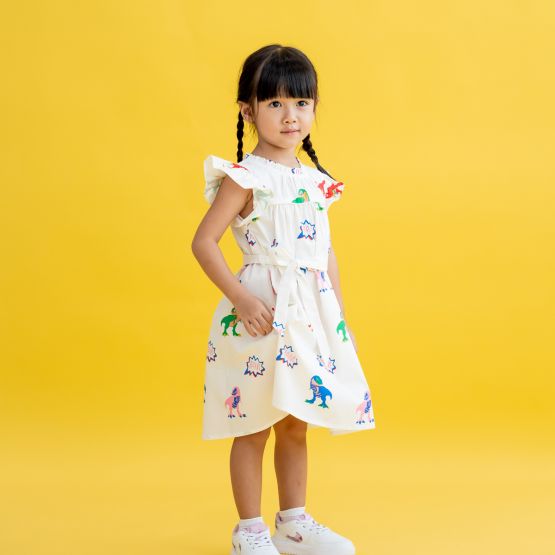 Made for Play - Girls Dress in T-Rex Print