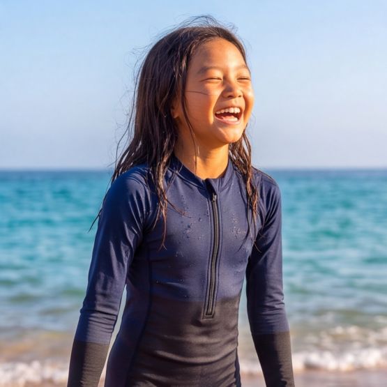 Girls Rash Suit in Navy Gradient