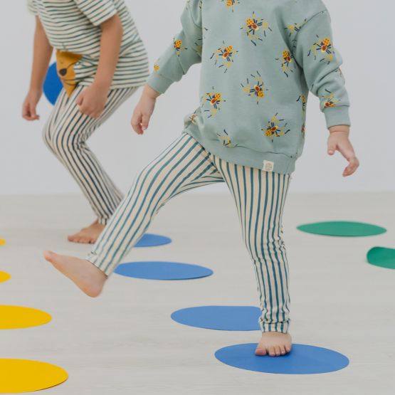 Made For Play - Kids Leggings in Green Stripes