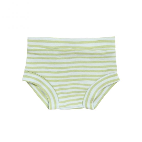 Baby Organic Boxer Shorts in Green Stripes Print