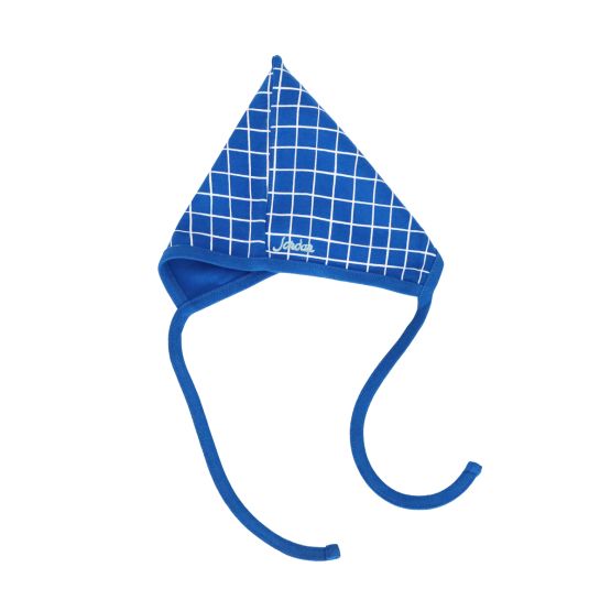 Organic Baby Bonnet Hat in Grid Print