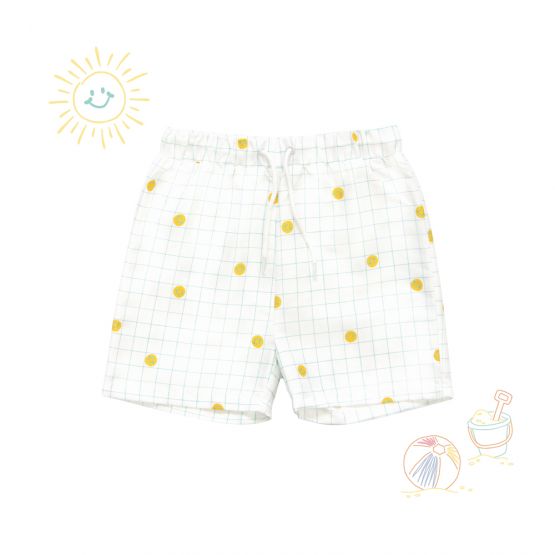 Resort Series - Boys Beach Shorts in Grid Print