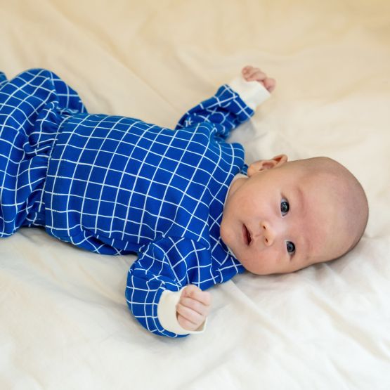 Baby Organic Long Sleeves Top in Grid Print