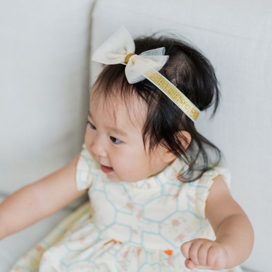 Bow Headband in Champagne