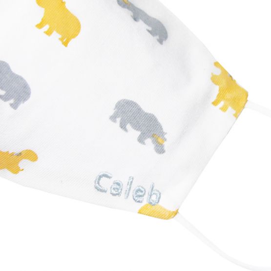 Personalisable Reusable Kids & Adult Mask in Hippo Print