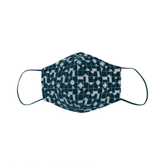 Personalisable Reusable Kids & Adult Mask in Hopscotch Print (Navy)