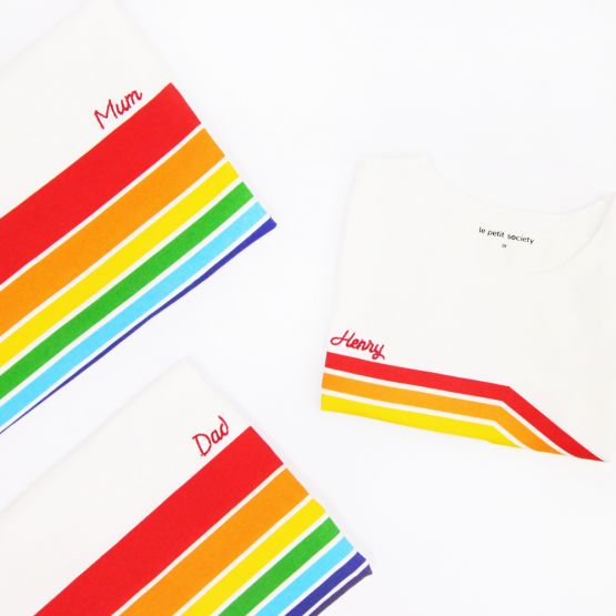 *Bestseller* Rainbow Series - Kids Tee in White (Right Arc) (Personalisable)