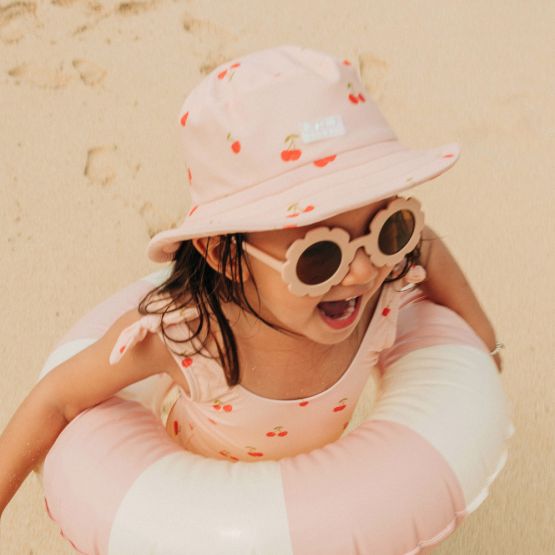Kids Bucket Hat in Cherry Print