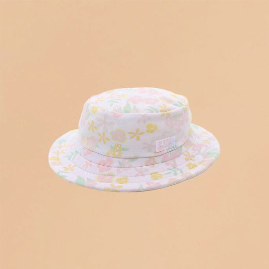 Kids Bucket Hat in Pastel Floral Print