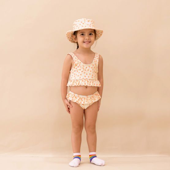 Kids Bucket Hat in Peach Print