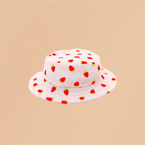 Kids Bucket Hat in Strawberry Print