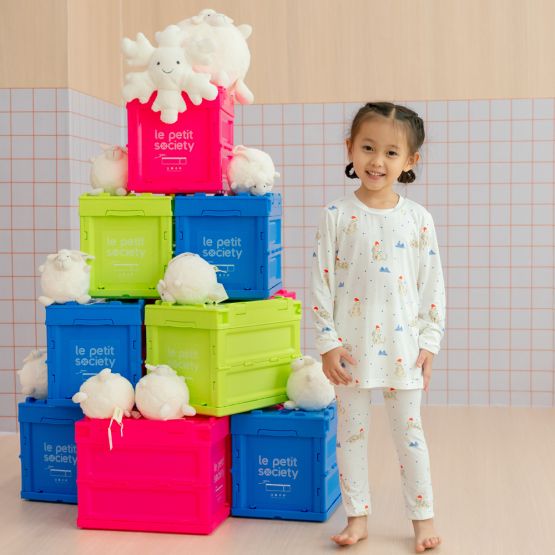 Kids Bamboo Pyjamas in Snow Tiger Print 