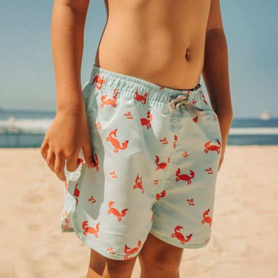 Swim Shorts in Crab Print (Kids)