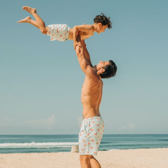 Swim Shorts in Crab Print (Kids)
