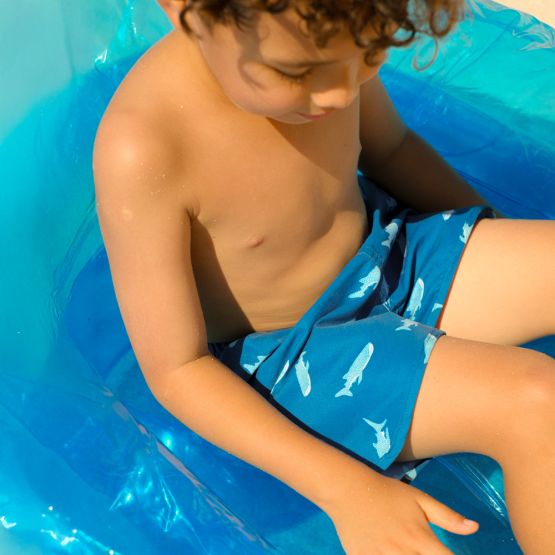 Swim Shorts in Shark Print (Kids)