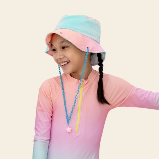 Kids Bucket Hat in Pastel Gradient