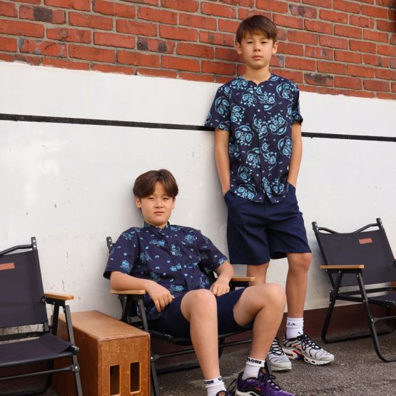 Lion Dance Series - Boys Shirt in Navy (Personalisable)