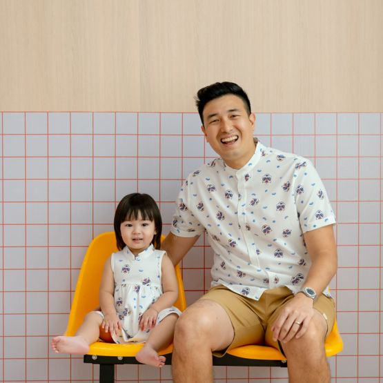 Lion Dance Series - Men's Shirt in White (Classic Fit) (Personalisable)
