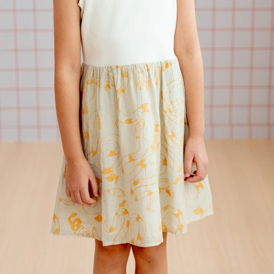 Zodiac Series - Girls Tank Dress in White
