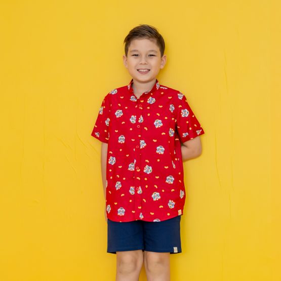 Bermuda Shorts with Adjustable Waistband - Navy