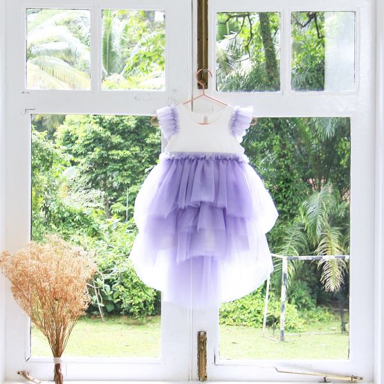 Flower Girl Series - Cascading Dress in Purple