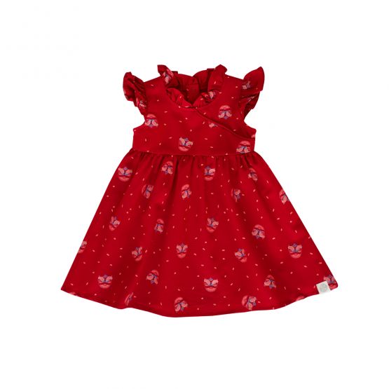 Lion Dance Series - Baby Girl Dress in Red