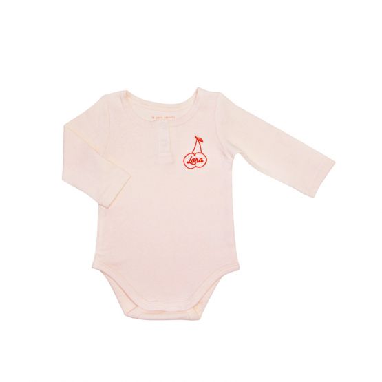 Long Sleeves Blush Pink Baby Onesie (Personalisable)