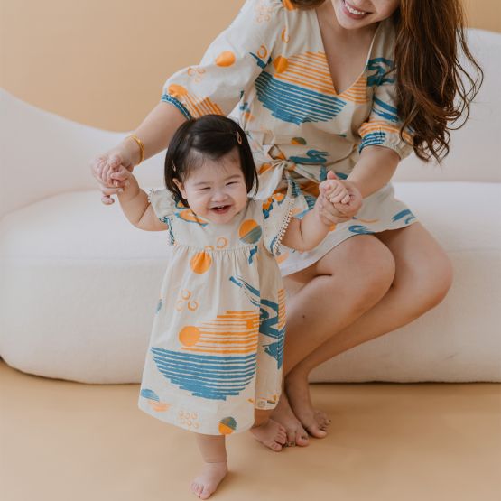 Resort Series - Baby Girl Dress in Coast Print