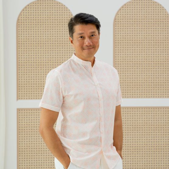 Chinese Motif Series - Men's Shirt in Pink Motif (Classic Fit) (Personalisable)