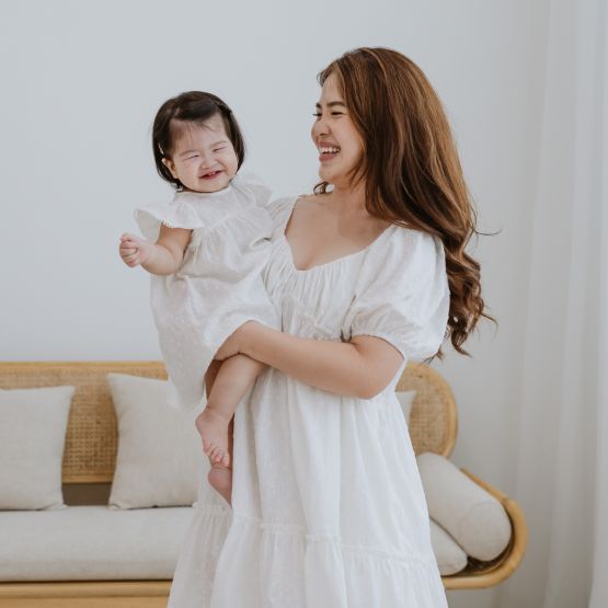 *New* Resort Series - Baby Girl Dress in White Swiss Dot