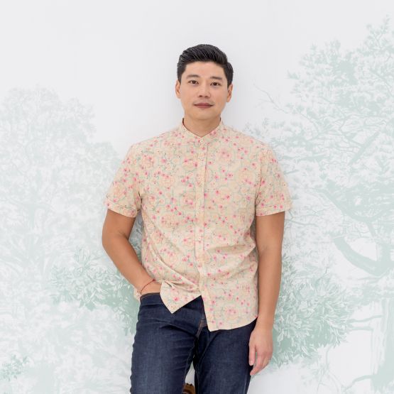 Chinese Motif Series - Men's Shirt in Beige (Personalisable)