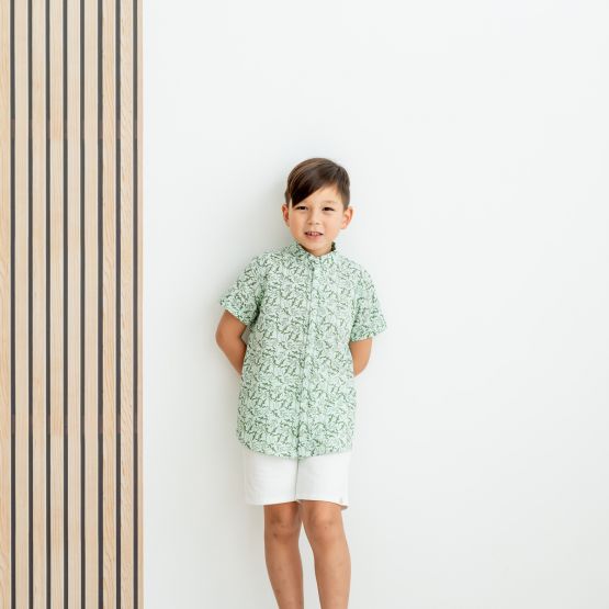 Spring Series - Boys Shirt in Green (Personalisable)