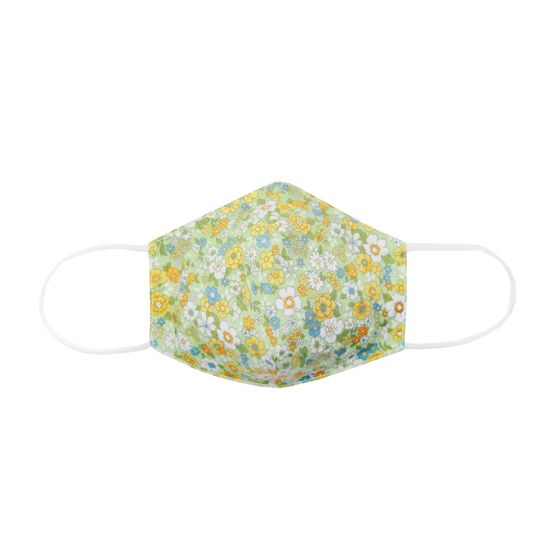 Personalisable Reusable Kids & Adult Mask in Green Meadow Print