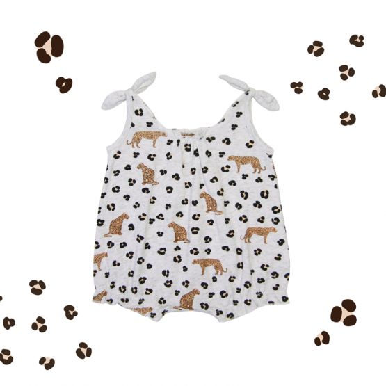 Baby Girl Romper in Leopard Print