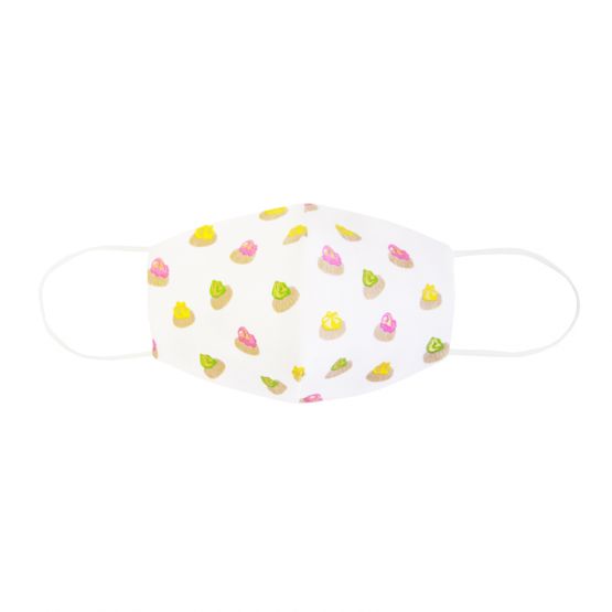 Personalisable Reusable Kids & Adult Mask in Gem Biscuit Print (White)