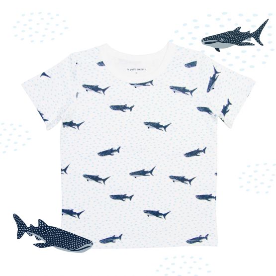 Kids Tee in Shark Print 