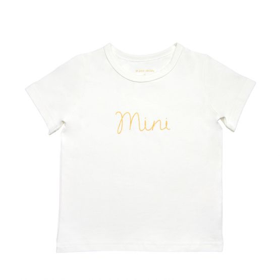 Family Tees - Mini Kids Tee in White/Gold