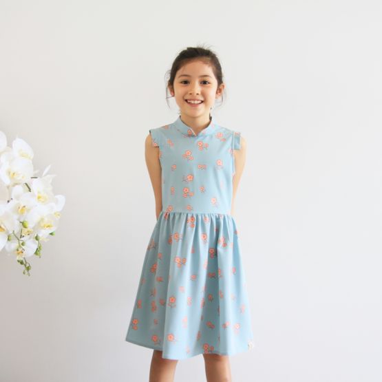 Cherry Blossom Series - Girls Dress in Blue