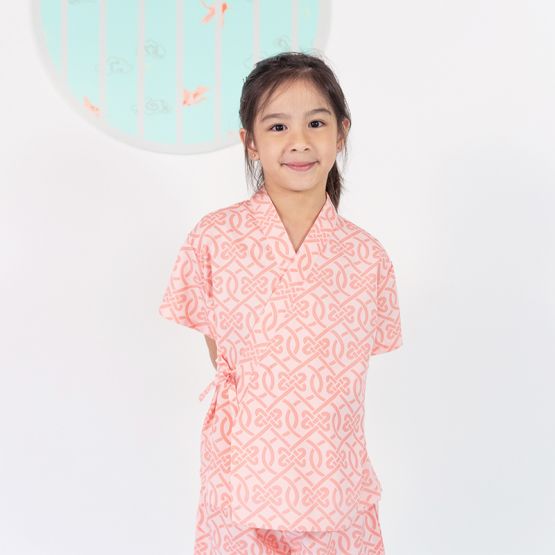 Chinese Knots Series - Kids Kimono Set in Pink 