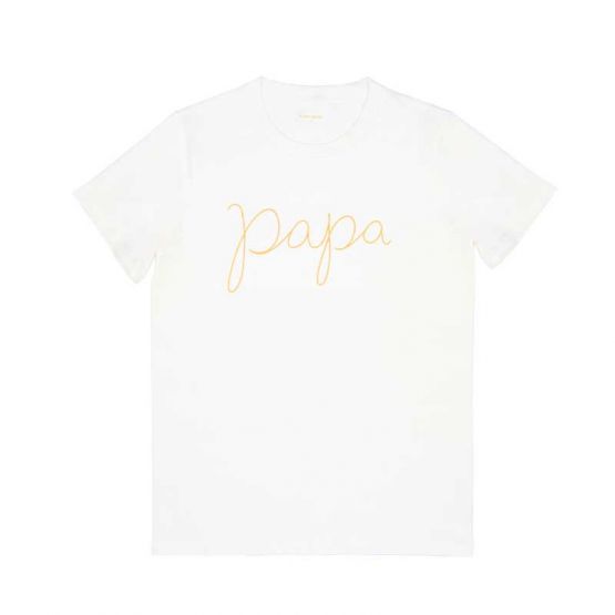 Family Tees - Papa Tee in White/Gold