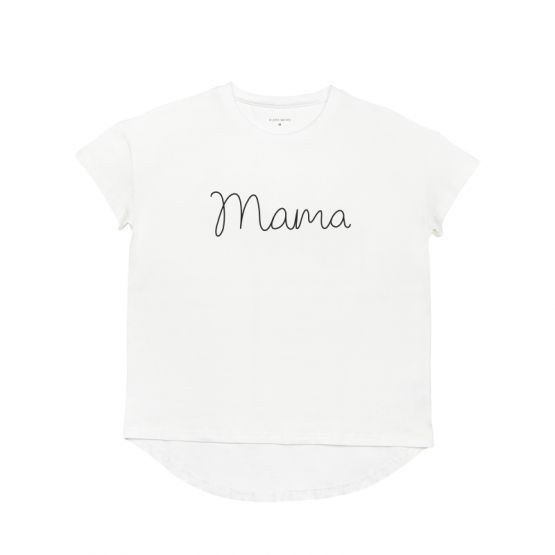 Mama Tee in White/Black
